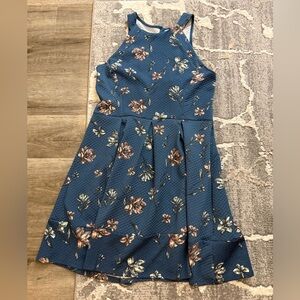 L - Xhilaration Navy Floral Casual Dress